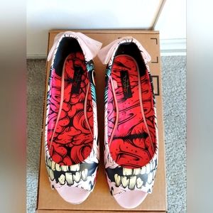 IRON FIST Pink Zombie Bow Peeptoe Ballet Flats Size 9
